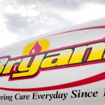 Bryan's Fuel logo on the side of company van