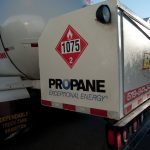 A propane delivery truck