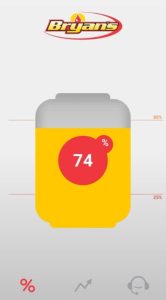 A graphic that shows what the Propane Tank Monitor Mobile App looks like, with a tank percentage of 78%.