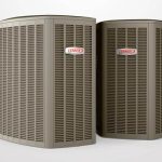 A graphic of a Lennox Heat Pump and Air Conditioner on a grey background.