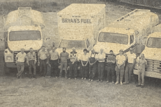 Old image of Bryan's Fuel employees.