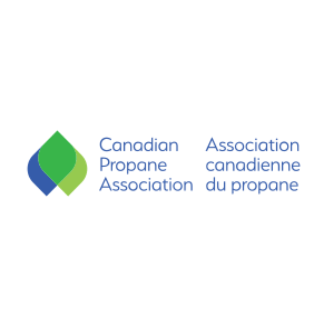 Logo of the Canadian Propane Association with blue and green flame design, featuring bilingual text in English and French.