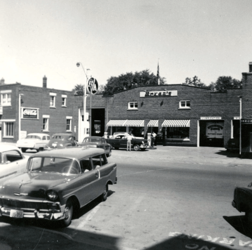 Old photo of Bryan's Fuel office.