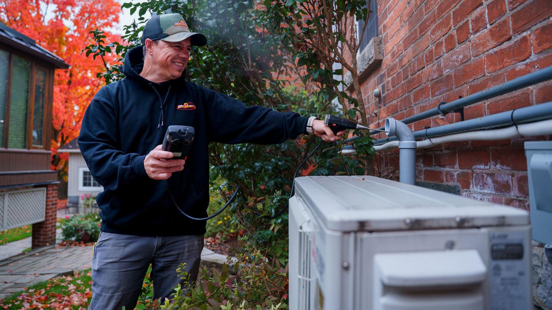 Heat pump maintenance check.
