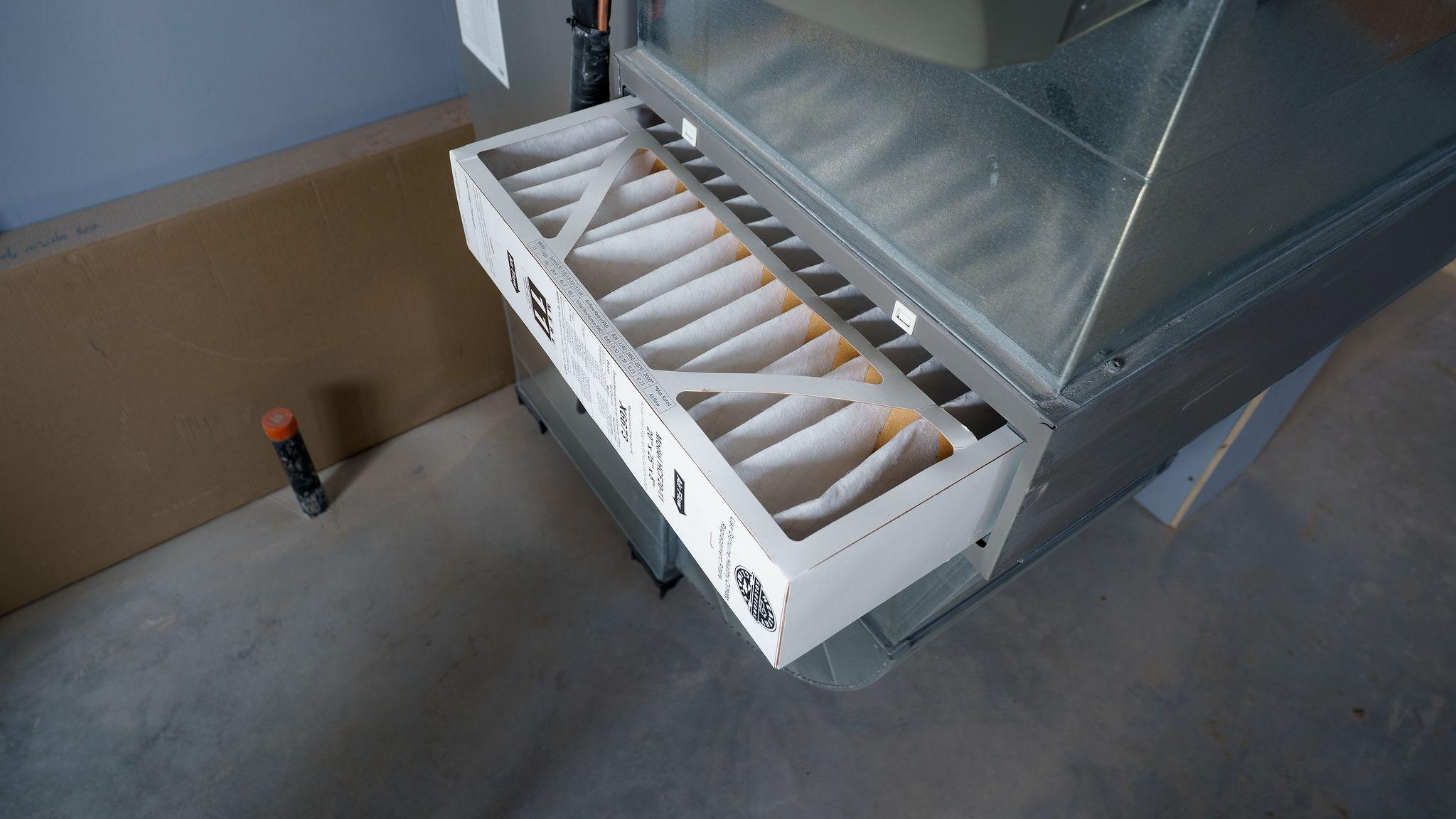 Clean filter in furnace.