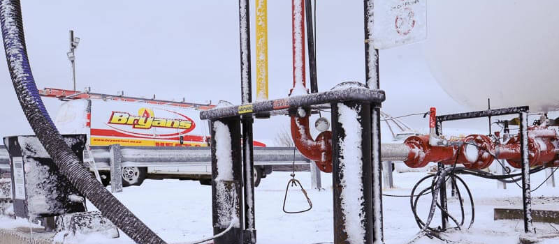 Bryan's fuel lines covered in snow